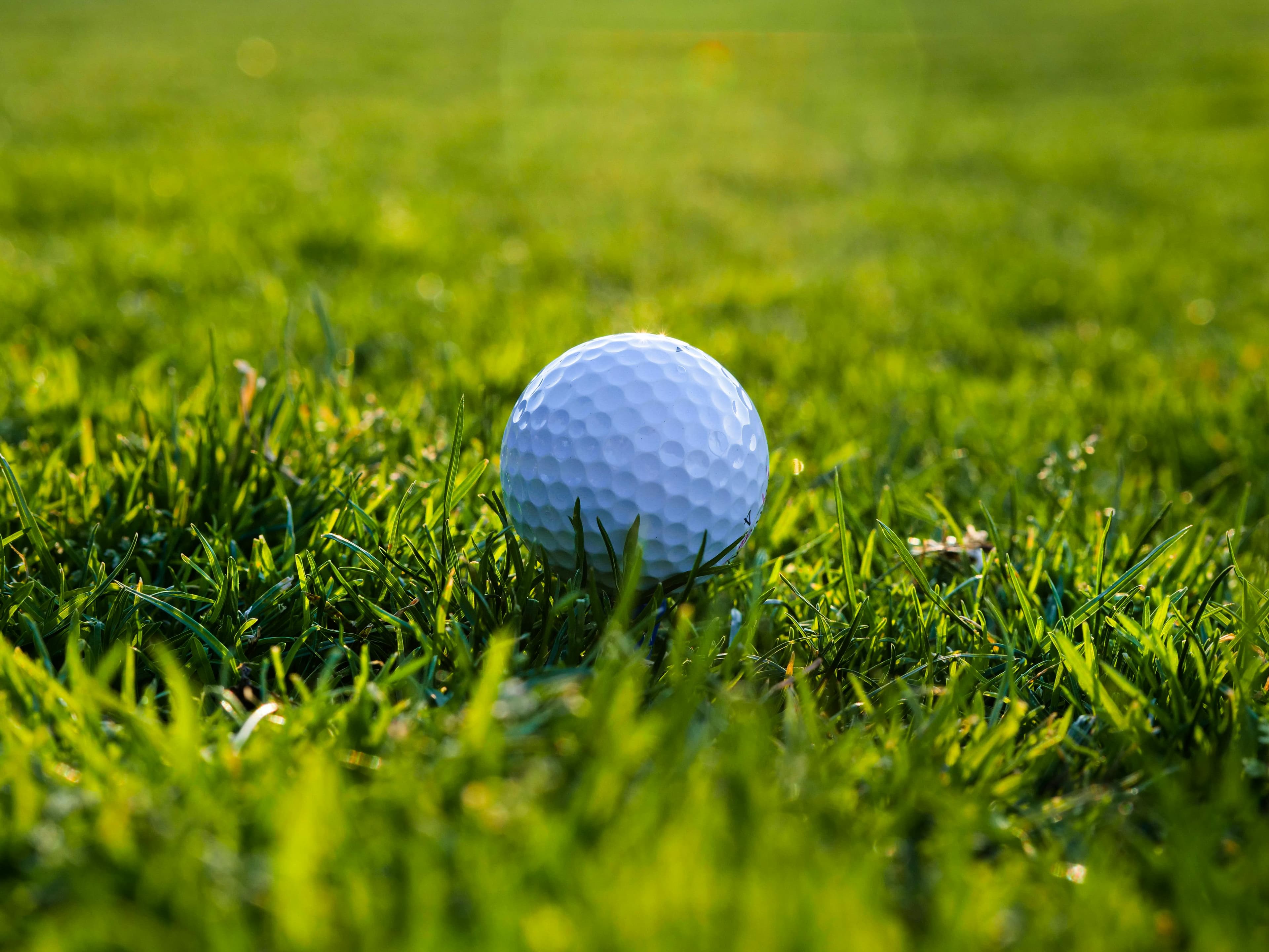 Golf ball on green